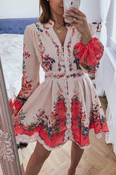 Much Respect – Bedrucktes Minikleid mit Knöpfen